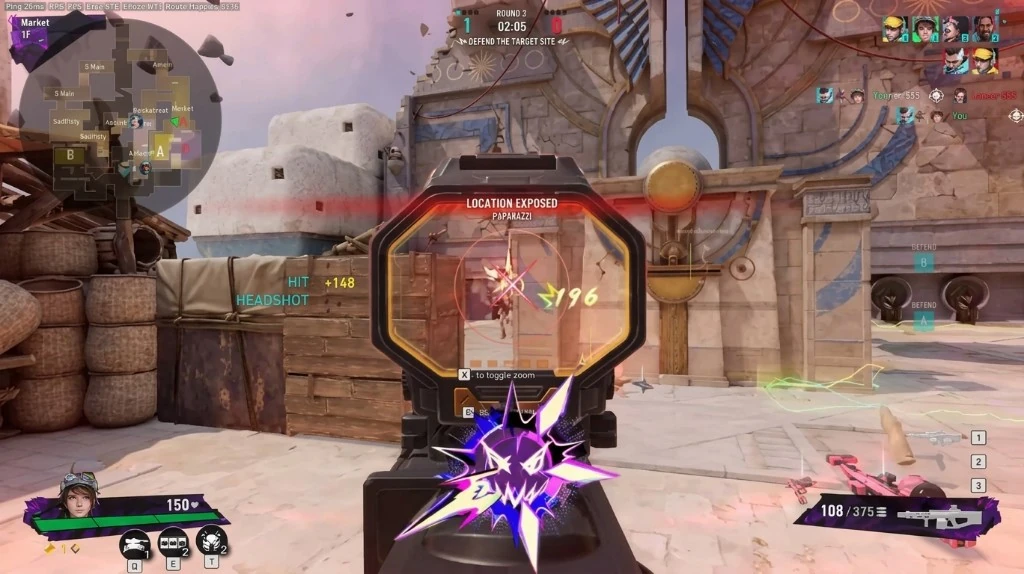 Fragpunk Cheats Hotkeys Fragpunk scoped aim with ESP player label