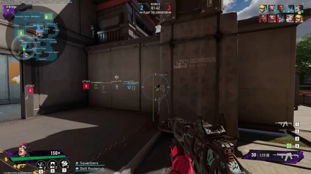 Fragpunk ESP wireframe outlines of enemies through a wall